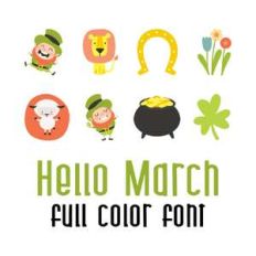 hello march full color font