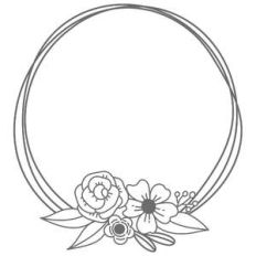 messy circle floral frame