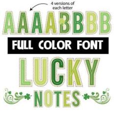 lucky notes color font