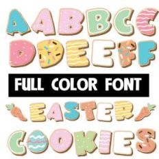easter cookies color font