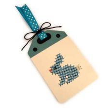 Medium Cross Stitch Bunny Tag
