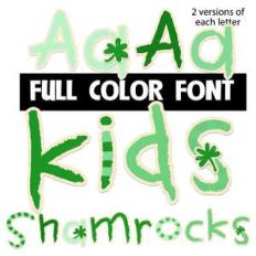 kids shamrocks color fonts