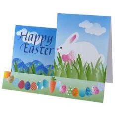 easter bunny print and cut side step card