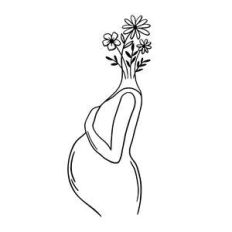pregnant woman with flowers