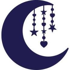 moon with hanging stars