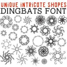 cg unique intricate shapes dingbats
