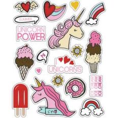 ml unicorns and ice cream stickers