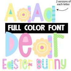 dear easter bunny color font