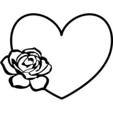 rose flower and heart frame