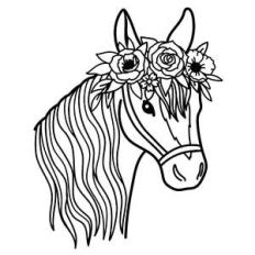 horse with flower crown