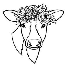 cow with a flower crown