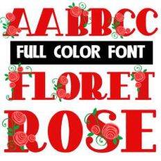 floret rose color font