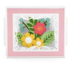 shadow box card flower bunch