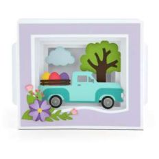 shadow box card easter truck
