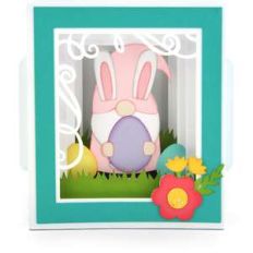 shadow box card easter gnome