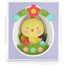 shadow box card easter chick