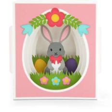 shadow box card easter bunny