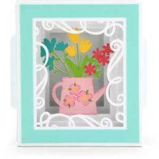 shadow box card spring flowers