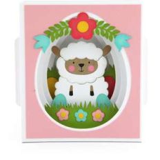 shadow box card easter lamb
