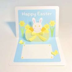 rabbit in basket pop-up card