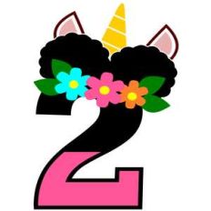 afro unicorn puffs two