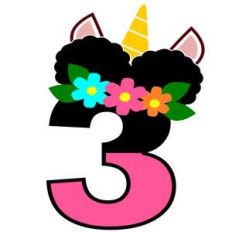 afro unicorn puffs three