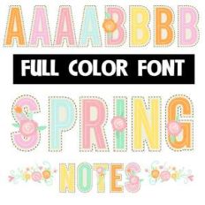 spring notes color font