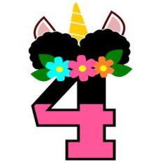 afro unicorn puffs four