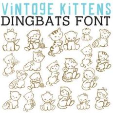 cg vintage kittens dingbats