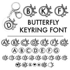 butterfly keyring font