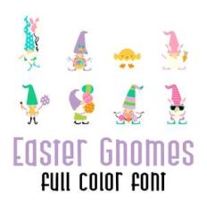 easter gnomes full color font