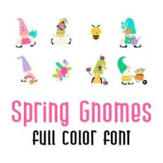 spring gnomes full color font