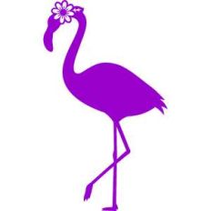 flamingo with flower
