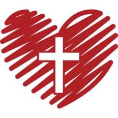 scribbled heart and cross