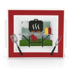 shadow box card bbq