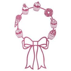 round frame with cupcakes