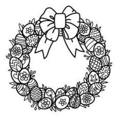 easter egg wreath coloring page