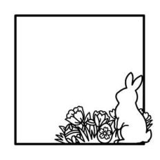 easter bunny square frame