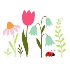 flowers and ladybug