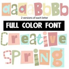 creative spring color font
