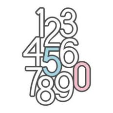 outline numbers with background