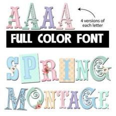 spring montage color font