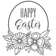 happy easter oval daisy wreath