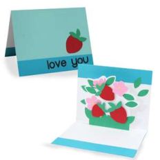 pop up card - spring strawberry