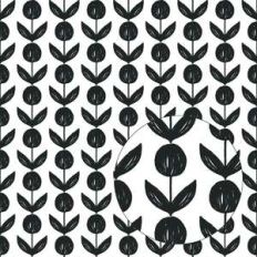 black and white stylized flower seamless pattern