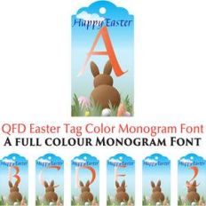 qfd easter tag monogram colour font