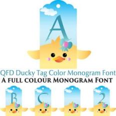 qfd ducky tag monogram colour font