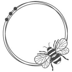 bee messy circle round frame