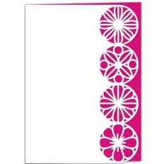 geometric flowers lace edged card