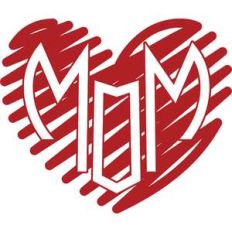 scribbled heart mom